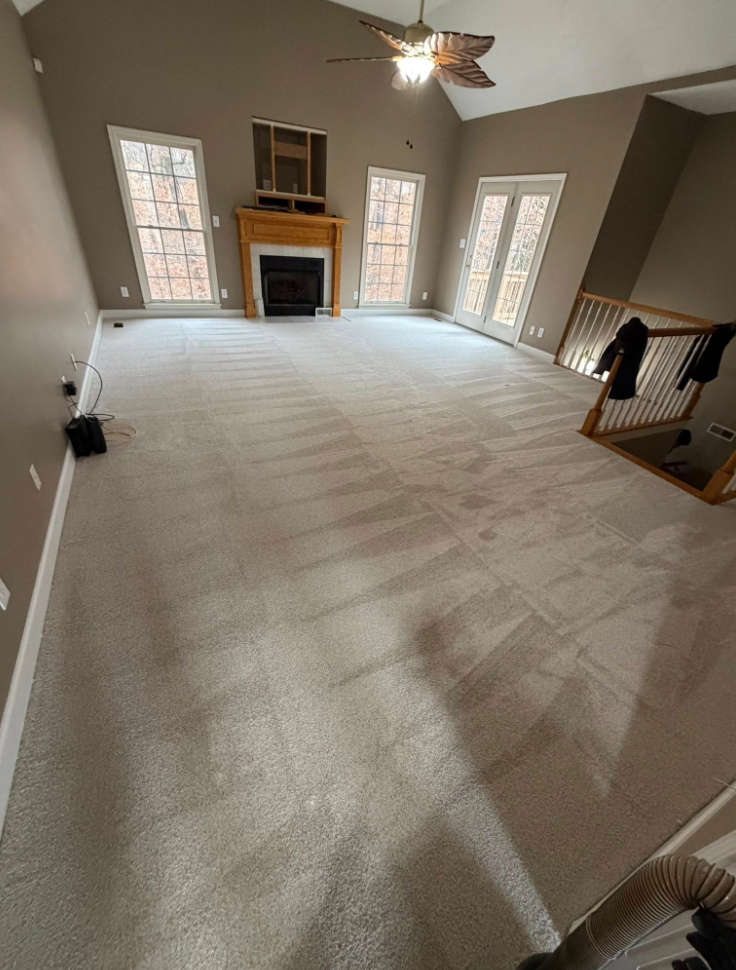 Living room carpet installation